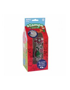 Ensemble de tampons Apli Magic Forest pour enfants - Encre effaçable - Non toxique - Lavable - Développe la créativité