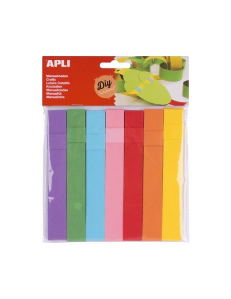 Bandes de papier Apli - 30 bandes par couleur - Parfaites pour les décorations, les couronnes et l'artisanat - Couleurs assortie