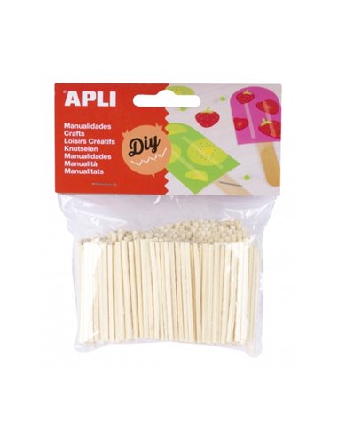 Pack de 500 mini bâtonnets en bois Apli - Haute résistance - Faciles à coller, peindre et découper - Idéal pour les travaux manu