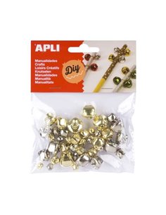 Pack Apli de 40 Cascables - Tailles assorties Ø 8 mm, Ø 10 mm, Ø 12 mm, Ø 15 mm et Ø 18 mm - Couleurs Or et Argent