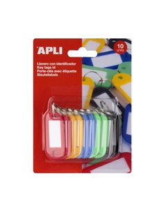 Lot de 10 porte-clés avec étiquette Apli - Système de porte-étiquettes à ouverture facile - Idéal pour les bureaux, les entrepôt