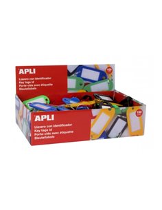 Lot de 100 porte-clés avec étiquette Apli - Ouverture facile - Idéal pour bureaux, entrepôts et maison - Couleurs assorties