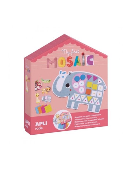 Mosaïque d'animaux de la jungle - 5 feuilles XL prédécoupées - 8 feuilles de mousse EVA - Facile à utiliser avec guide couleur -