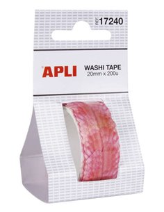 Ruban Washi prédécoupé Apli - 20 mm x 2 m - 200 pétales roses - Adhésif haute qualité - Idéal pour travaux manuels et décoration