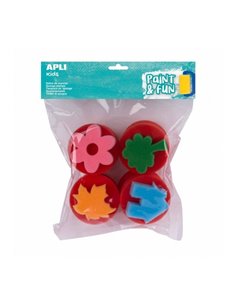 Tampons éponge Apli Jumbo - Formes assorties - Développe les compétences manuelles - Stimule la créativité