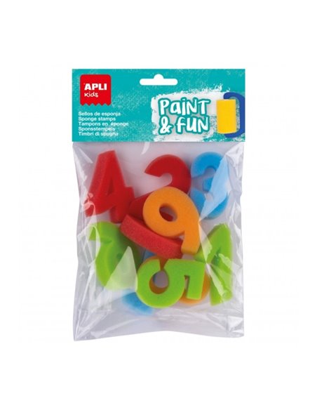 Tampons éponge Apli Numéros 123 - Développe l'orientation spatiale - Stimule les compétences manuelles - Favorise la créativité