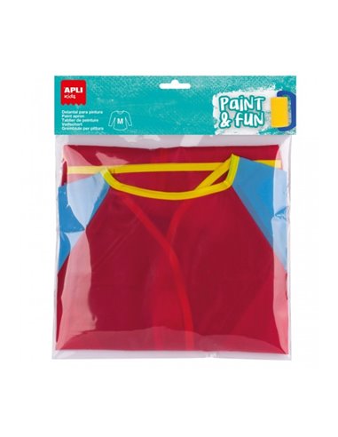 Tablier de peinture Apli - Taille M - Poche à outils - Fermeture velcro au dos - Idéal pour les enfants de 3 à 5 ans