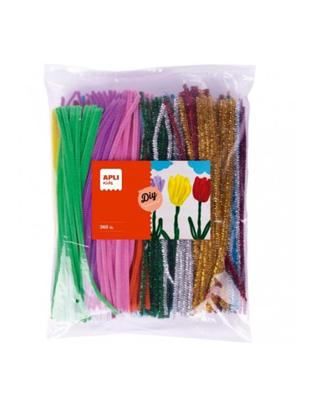 Cure-pipes Apli MAXI pour travaux manuels - Flexibles - Souples - Denses - Manipulation facile - Sachet zippé amélioré - 360 uni