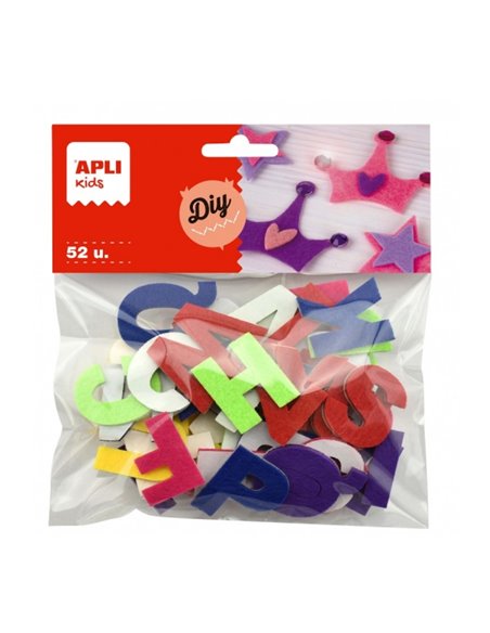 Lettres en feutre assorties Apli - Très résistantes - Idéales pour l'artisanat et l'éducation de la petite enfance - Couleurs as