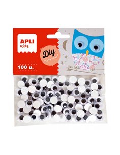 Yeux mobiles adhésifs Apli - Adhésif puissant - Polyvalents pour de multiples surfaces - Idéal pour les travaux manuels et les a