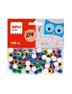 Yeux mobiles adhésifs Apli - Excellent pouvoir adhésif - Idéal pour les travaux manuels scolaires et les ateliers pour enfants -