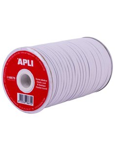 Bobine de cordon élastique plat Apli 5 mm x 100 m - Facile à couper et à nouer - Idéal pour les travaux manuels