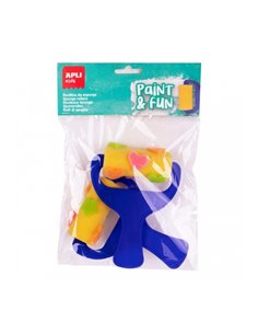 Rouleaux éponge Apli avec formes - Cœurs et étoiles - Stimulation sensorielle - Créativité - Coordination œil-main