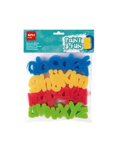 Apli Kids Paint & Fun Lot de 26 tampons éponges ABC pour tamponner - Petites lettres - Couleurs assorties