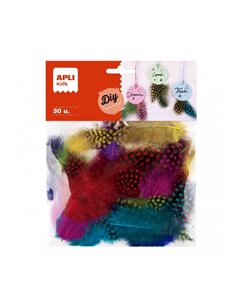 Sac à plumes assorties Apli - Idéal pour l'artisanat et la décoration - Matériau doux et sûr - Couleurs assorties