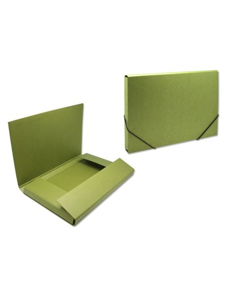 Chemise de projet Bismark - 350 x 230 x 30 mm - En carton - Fermeture élastique - Vert