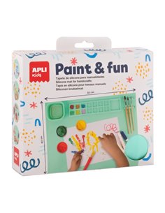Tapis en silicone et gobelet pliable Apli Kids Paint & Fun – Pour peindre et bricoler sans gâchis – Vert