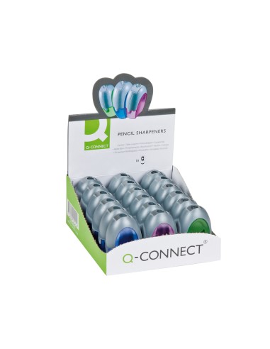 Taille-crayon q-connect économique réservoir plastique transparent 2 usages