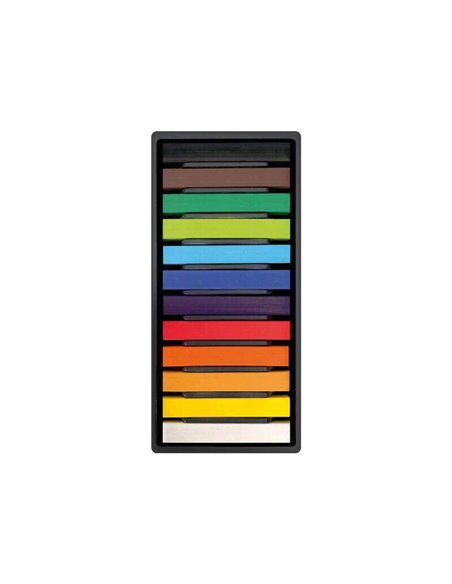 Lot de 12 pastels tendres Milan Art - Couleurs intenses et brillantes - Résistants à la lumière - Mélangeables - Couleurs assort