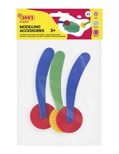 Sac de compléments de modelage Jovi avec 3 rouleaux de coupe - Roues de coupe de différentes formes - Idéal pour les travaux man