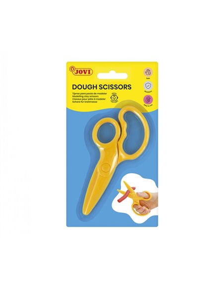 Ciseaux à pâte Jovi – Ciseaux pour enfants – Coupe également le papier – Jaune