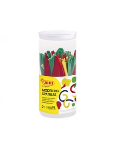 Bocal Jovi avec 48 outils pour pâte à modeler - 3 modèles - 16 unités de chaque modèle - Couleurs assorties