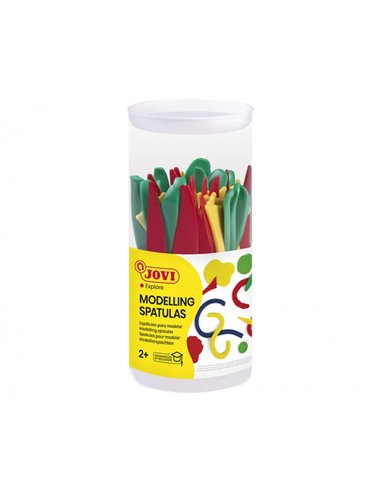 Bocal Jovi avec 48 outils pour pâte à modeler - 3 modèles - 16 unités de chaque modèle - Couleurs assorties