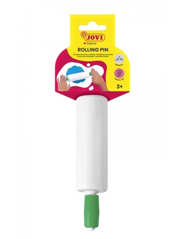 Rouleau de modelage Jovi - Idéal pour la pâte à modeler, la pâte molle et la pâte à modeler - Pratique et polyvalent - Blanc/Ver