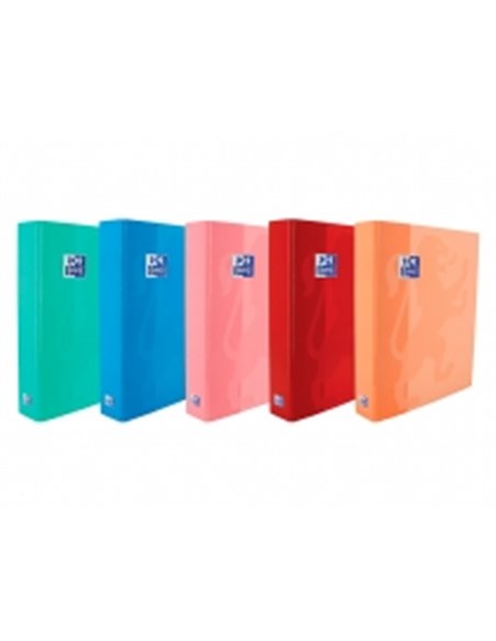 Classeur à anneaux Oxford Classic A4+ - Couverture extra rigide et brillante - Anneaux en D de 25 mm - Couleurs assorties