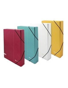 Chemise de projet Bismark - 350 x 230 x 30 mm - En carton - Fermeture élastique - Couleurs assorties