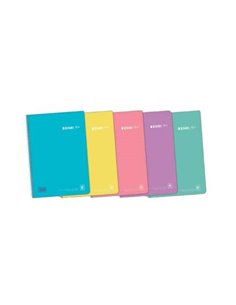 Cahier à spirales Enri Plus, format folio quadrillé, 4 x 4 mm, 80 feuilles, 90 g/m², avec marge, couverture plastique, couleurs 