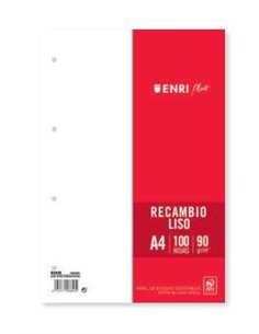 Recharge Enri Plus format A4 - Lisse 4 trous - 100 feuilles 90 g
