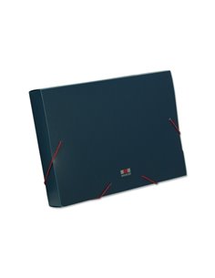 Chemise de projet Manager - Dos 30 mm - En polypropylène - Fermeture élastique - Bleu foncé