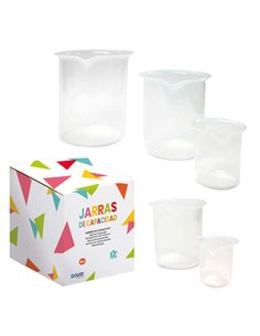 Ensemble de pichets gradués en plastique Dohe - 1 L, 0,5 L, 0,25 L, 100 ml, 50 ml - Recommandé pour le troisième cycle du primai