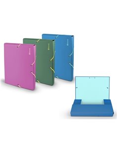 Chemise de projet Bismark A4 - 240 x 320 x 30 mm - En polypropylène - Fermeture élastique - Couleurs assorties