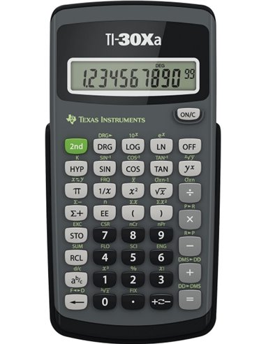 Calculatrice scientifique Texas Instruments TI-30XA, 1 ligne, affichage 10 chiffres - Fractions, décimales, degrés, radians, deg