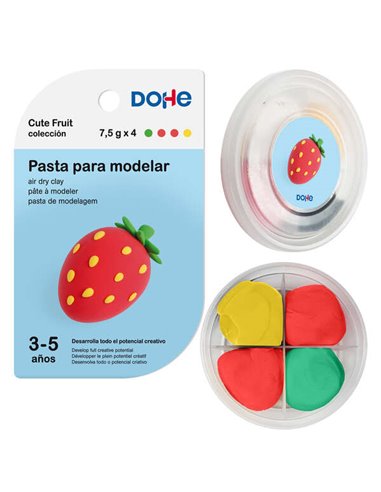 Pâte à modeler Dohe Cute Fruit Collection Fraise - Légère et flexible - Convient aux enfants de 3 à 5 ans