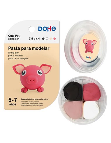 Collection de pâte à modeler Dohe Cute Pet Pig - Légère et flexible - Convient aux enfants de 5 à 7 ans