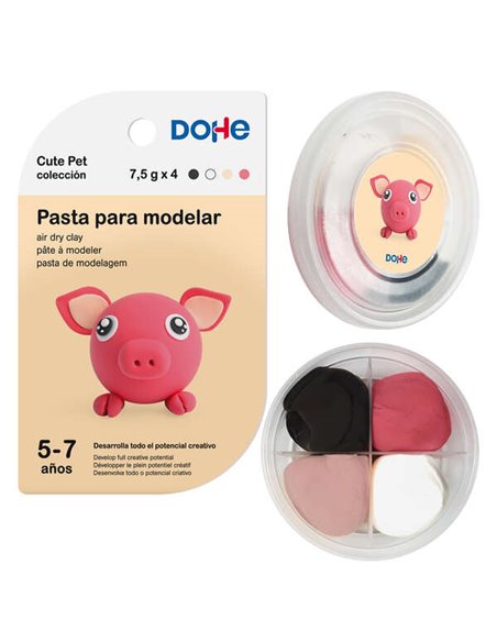 Collection de pâte à modeler Dohe Cute Pet Pig - Légère et flexible - Convient aux enfants de 5 à 7 ans