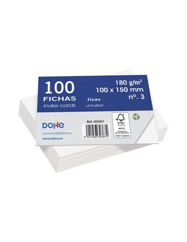 Chips de carton offset blanc Dohe - 180 g - Paquet de 100 unités