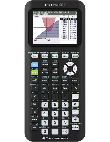 Calculatrice graphique Texas Instruments TI-84 Plus CE - Écran couleur rétroéclairé - Programmation - 13 applications incluses -