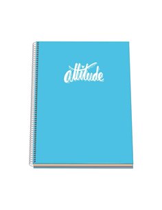 Cahier à spirale Dohe Pastel Series - Format A4, 100 feuilles 90 g/m² - Feuilles microperforées à 4 trous - Grille 5 mm - Bleu p