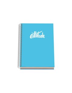 Cahier à spirale Dohe Pastel Series - Format A5, 100 feuilles 90 g/m² - Feuilles microperforées à 2 trous - Grille 5 mm - Bleu p