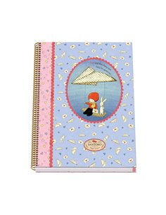 Cahier à spirale Dohe Santoro Poppi Loves Messenger, couverture rigide, format A4, 100 feuilles 90 g/m², microperforé, 4 trous, 