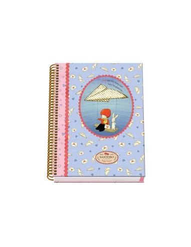 Carnet à spirales Dohe Santoro Poppi Loves Messenger, couverture rigide, format A5, 100 feuilles 90 g/m², microperforé avec 2 tr