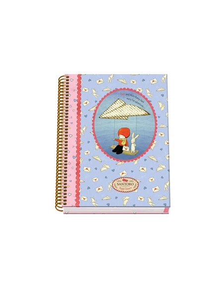Carnet à spirales Dohe Santoro Poppi Loves Messenger, couverture rigide, format A5, 100 feuilles 90 g/m², microperforé avec 2 tr