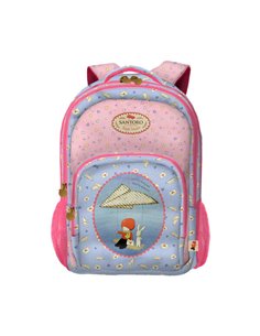 Petit sac à dos d'école Dohe Santoro Poppi Loves Messenger - 3 compartiments - Poches latérales - Bretelles rembourrées et régla