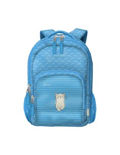 Petit sac à dos d'école Dohe Santoro Felines - 3 compartiments - Poches latérales - Bretelles rembourrées et réglables - Poignée