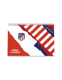 Agenda perpétuel Dohe Atlético de Madrid Courage et Cœur, spirale, couverture semi-rigide, reliure horizontale, format A4, vue h