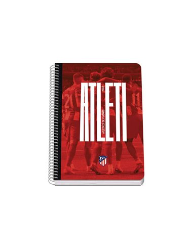 Cahier à spirales Dohe Atletico de Madrid Atleti, couverture rigide, format A5, 80 feuilles, 90 g, grille de 4 mm